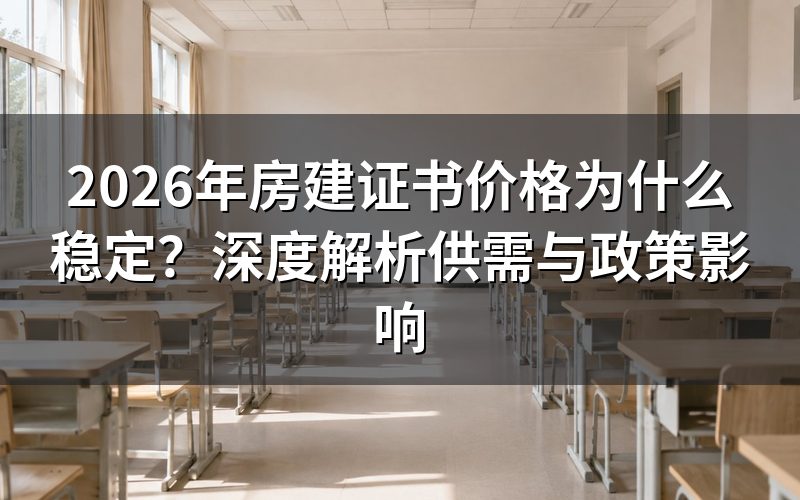 房建证书价格稳定的三个核心原因