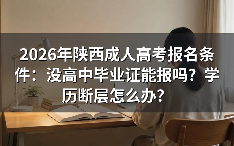 2026年陕西成考报名条件：没高中毕业证能报吗？