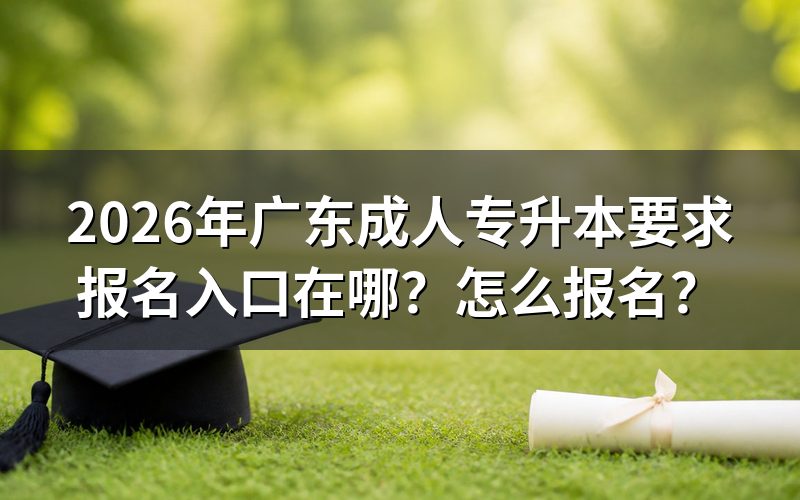 广东成人专升本报考条件（2026年参考）