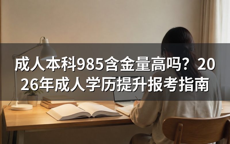 成人本科985是什么?含金量真的高吗?