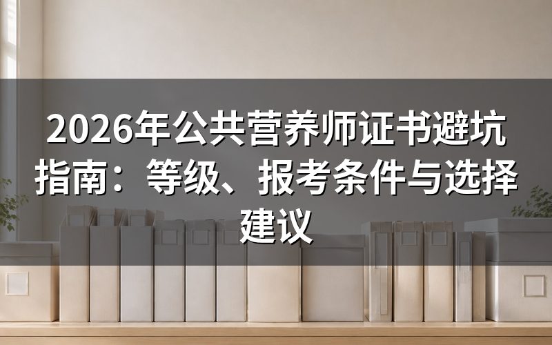 一、公共营养师证书由谁主办?等级如何划分?