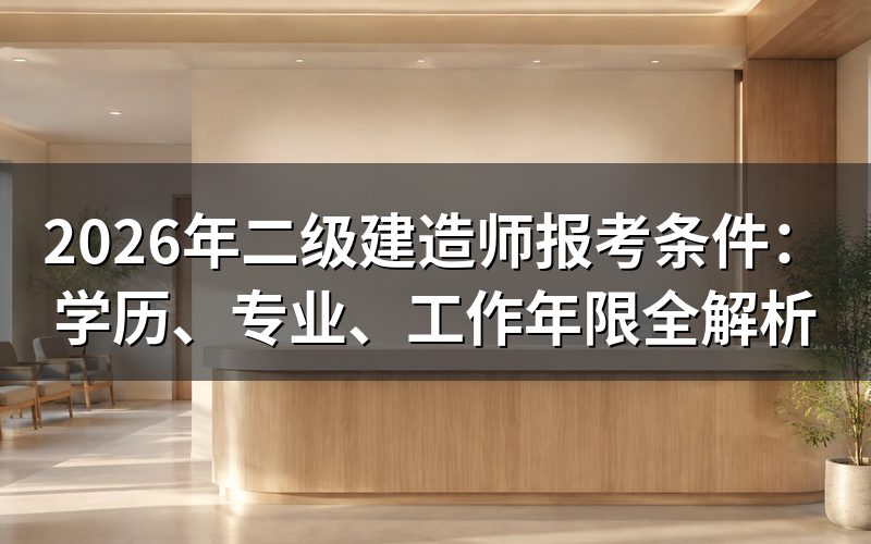 二级建造师报考需要什么学历?