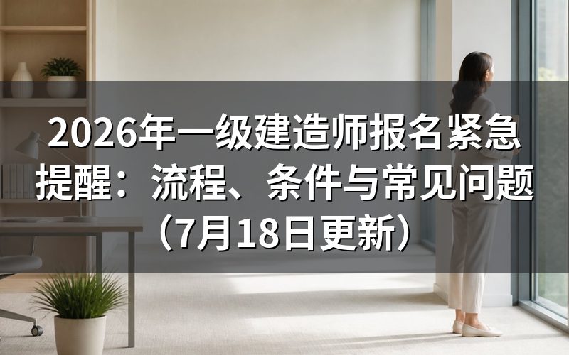 一建报名为什么不能卡在最后一秒？