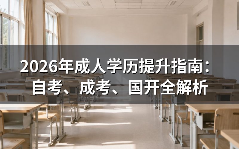 成人学历提升有哪些途径?