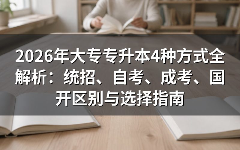 一、统招专升本:全日制本科的主要机会