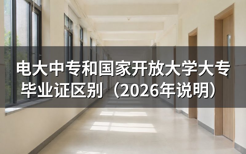 电大中专和国家开放大学是什么关系?