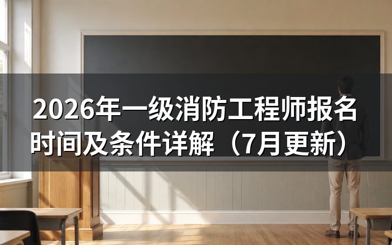 一、2026年一级消防工程师报名与考试时间