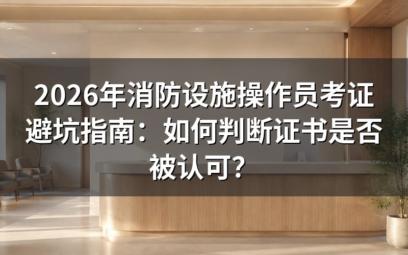 消防设施操作员是什么证书?国家承认吗?