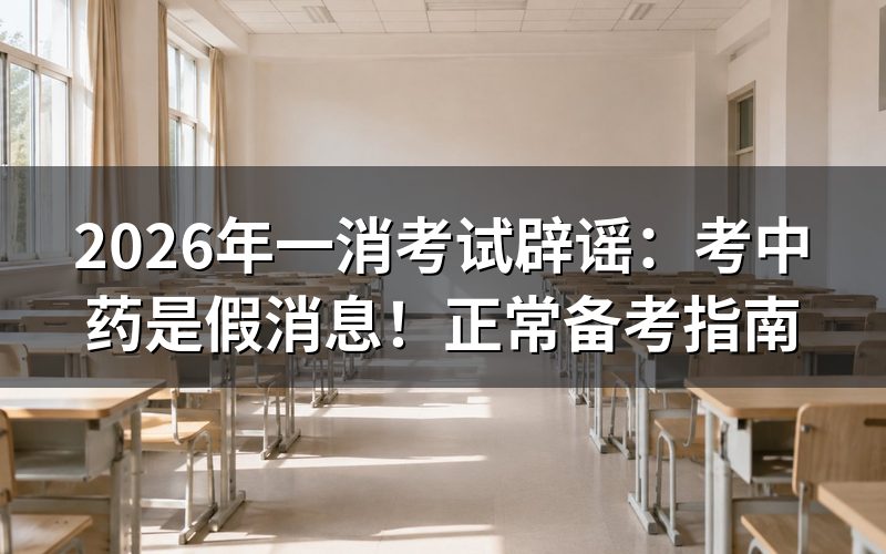 一消考中药？官方辟谣！