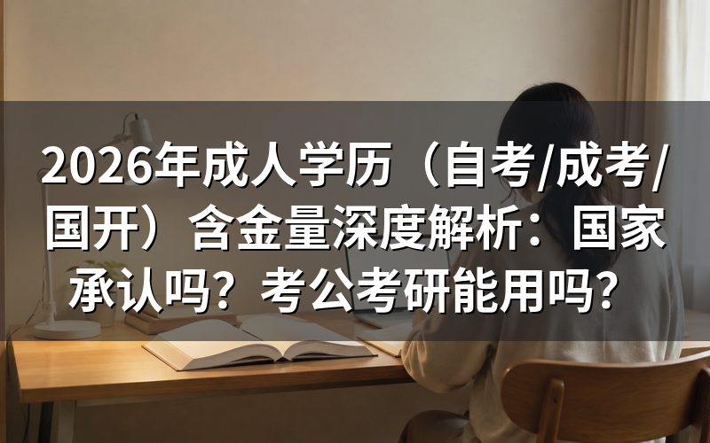 成人学历国家承认吗?法律依据是什么?