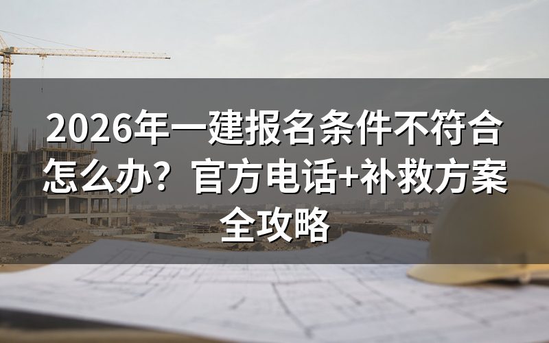 一建报名条件不符合,首步该做什么?