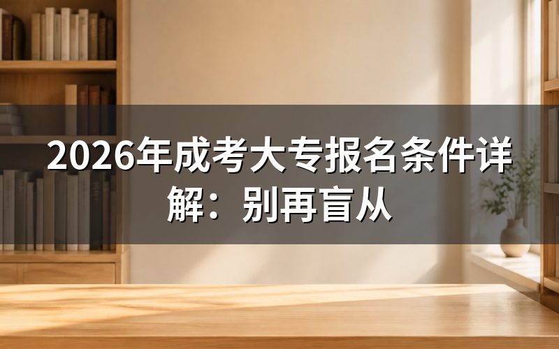 成考大专的基本条件是什么?