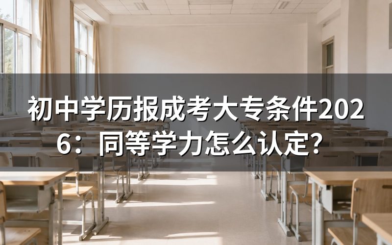 初中学历报成考大专,政策到底怎么说?