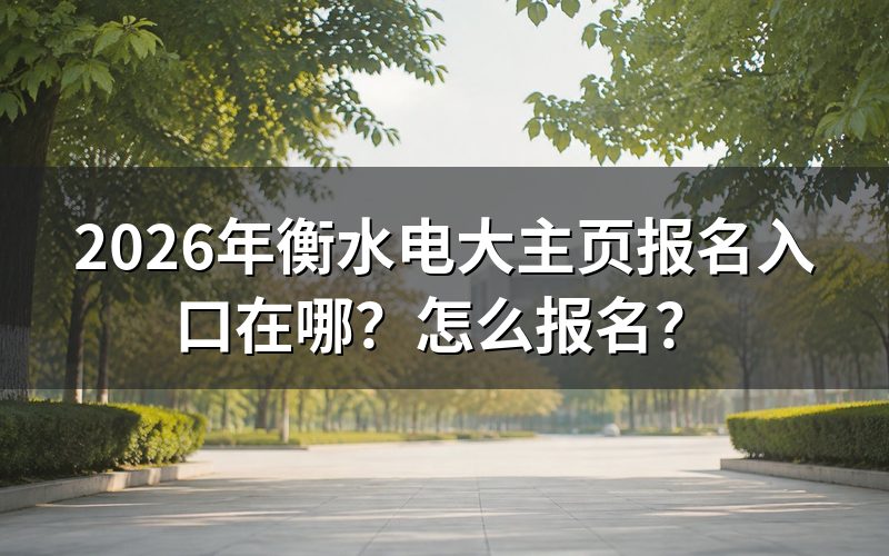 衡水的报名到底走哪个入口