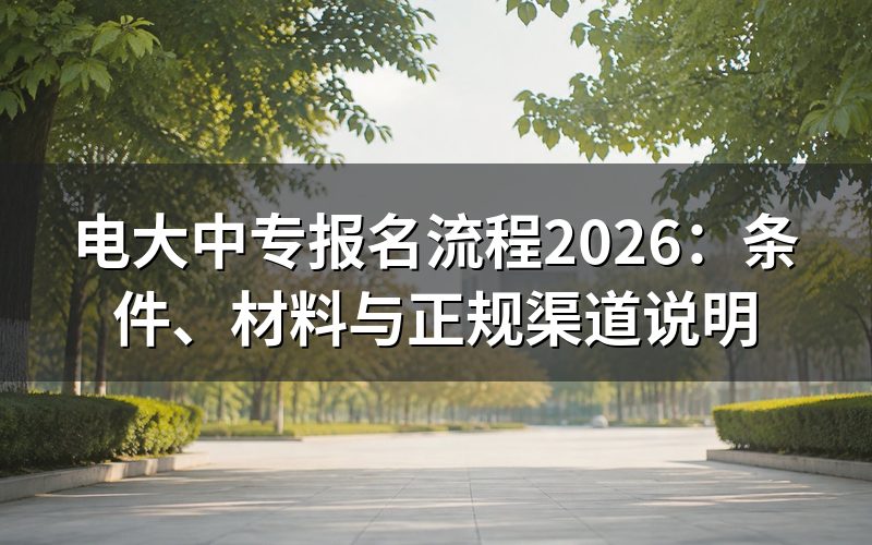 电大中专报名需要准备哪些材料?