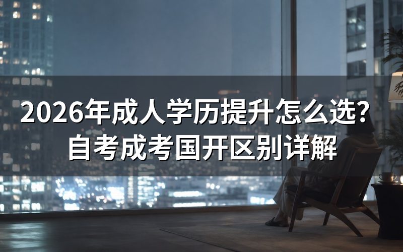 自考、成考、国开,到底有什么区别?