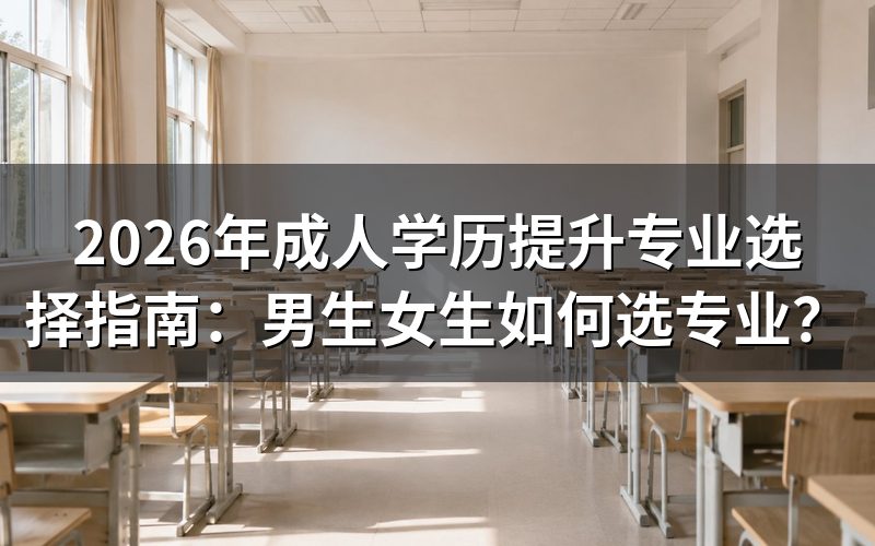 成人学历提升专业选择:男生女生真的有区别吗?