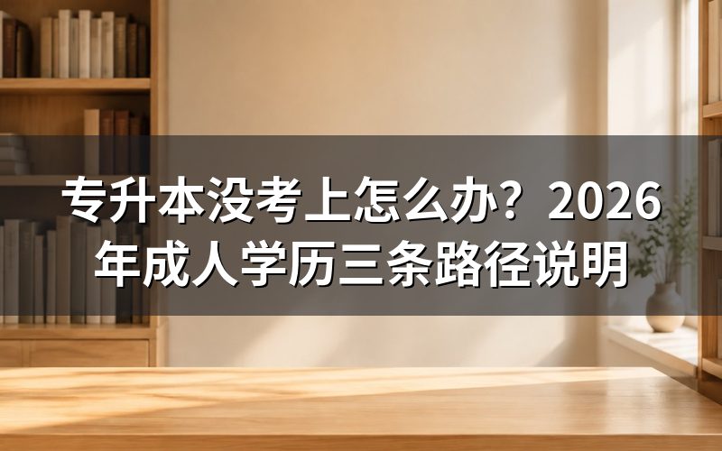 一、专升本没考过,还有哪些本科学历提升途径?