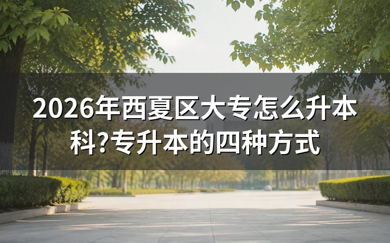 西夏区大专升本科的实现路径