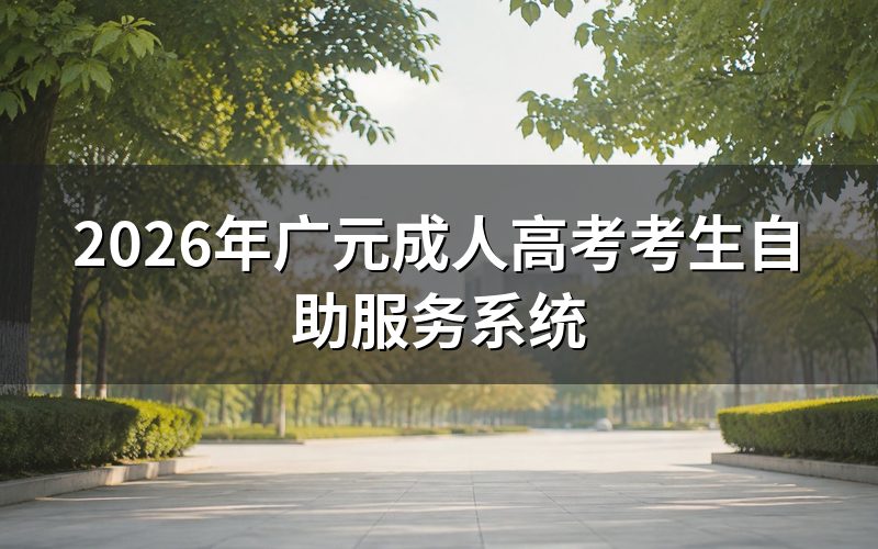 2026年广元成人高考考生自助服务系统入口在哪