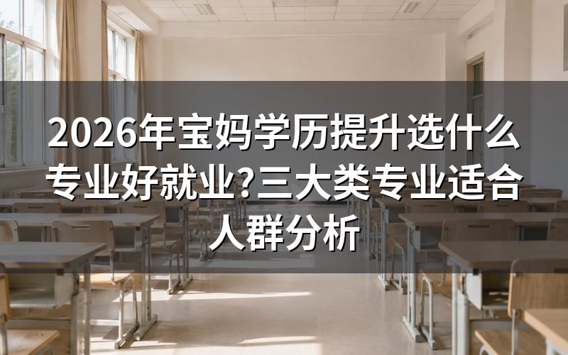 宝妈学历提升为什么要重视专业选择?