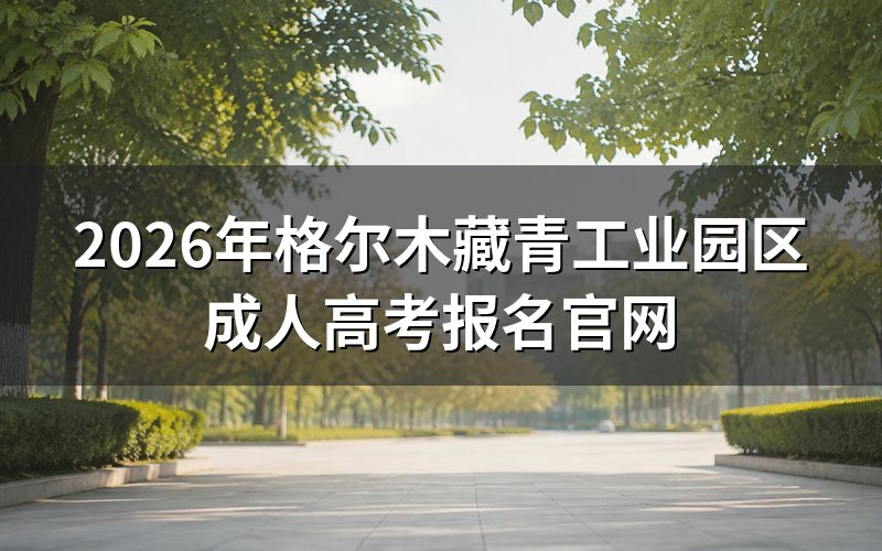 2026年格尔木藏青工业园区成人高考报名官网入口
