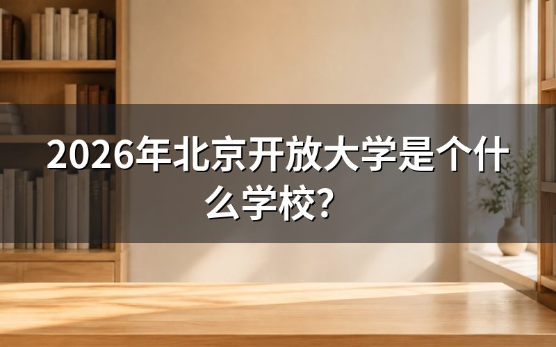 北京开放大学的办学性质与定位