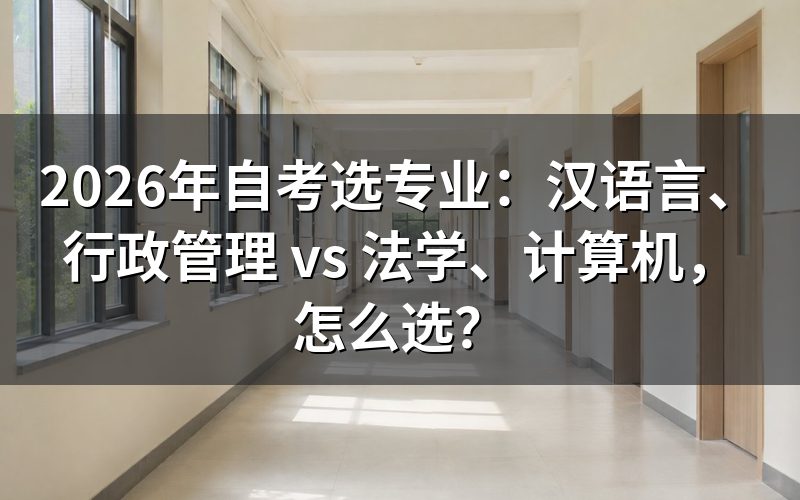 为什么自考博主都推荐汉语言和行政管理?