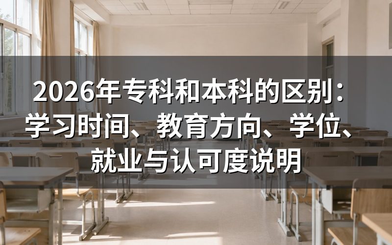 专科和本科的学习时间有什么区别?