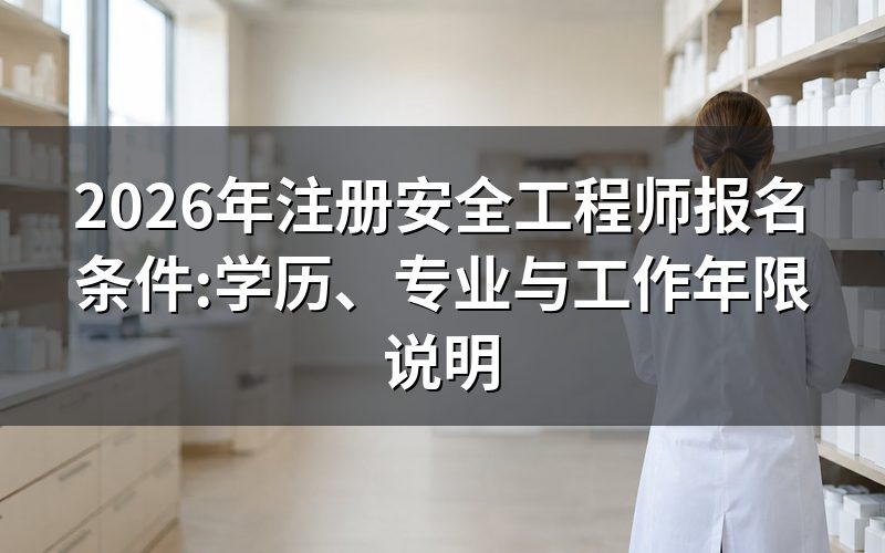 2026年注册安全工程师报名需要满足哪些条件?