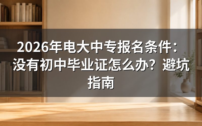 没有初中毕业证能报名电大中专吗?