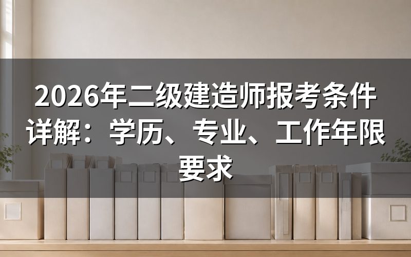二级建造师报考条件是什么?