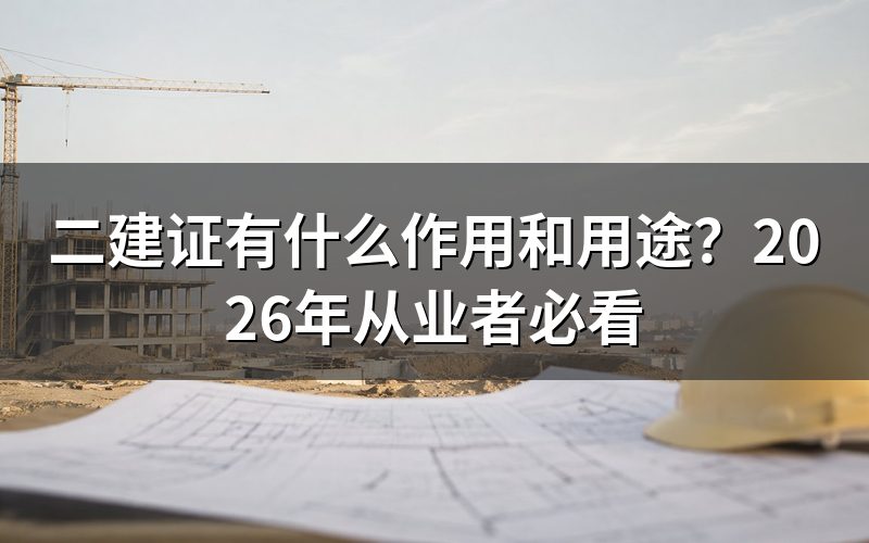 二建证到底有什么作用和用途？