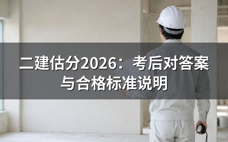 二建估分为什么不能只看卷面分?