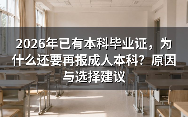 一、已有本科证,为什么还要再报成人本科?