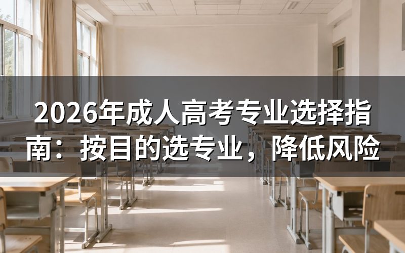 一、成人高考选专业,为什么先要明确目的?