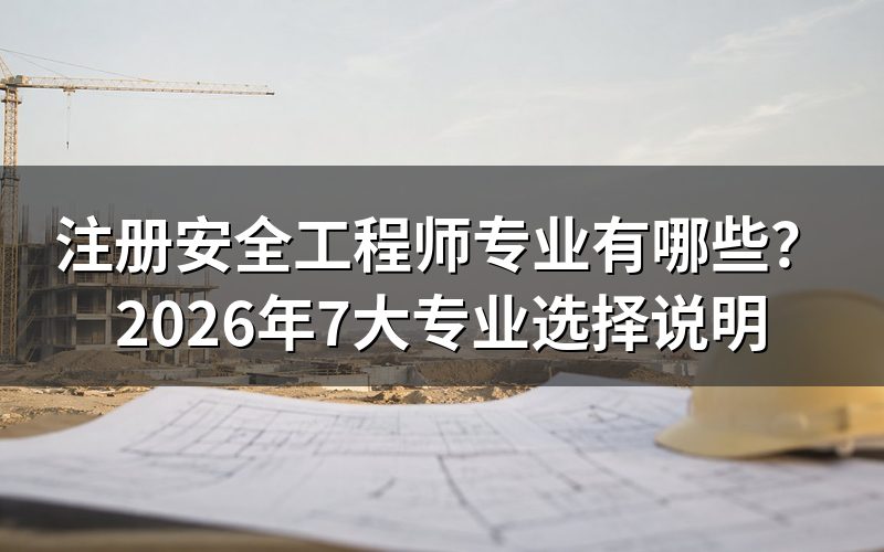 注册安全工程师专业到底指什么？