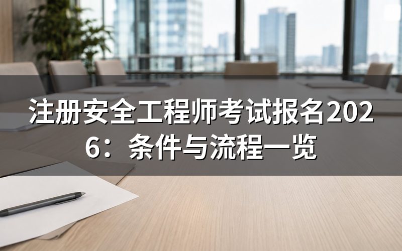 2026年注册安全工程师报名时间是什么时候?
