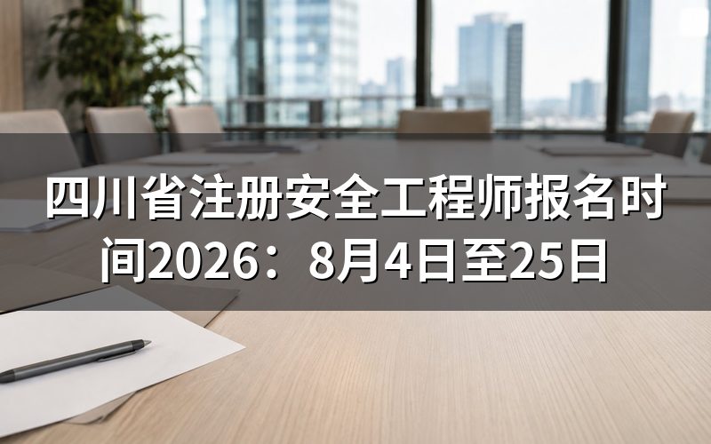 2026年四川省注册安全工程师报名时间是几号到几号？