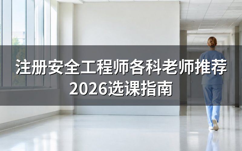 注册安全工程师各科老师怎么选更靠谱?