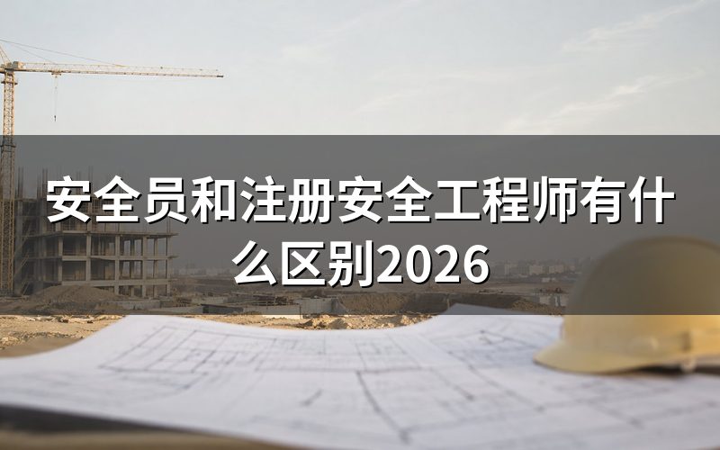 安全员和注册安全工程师有什么本质区别？