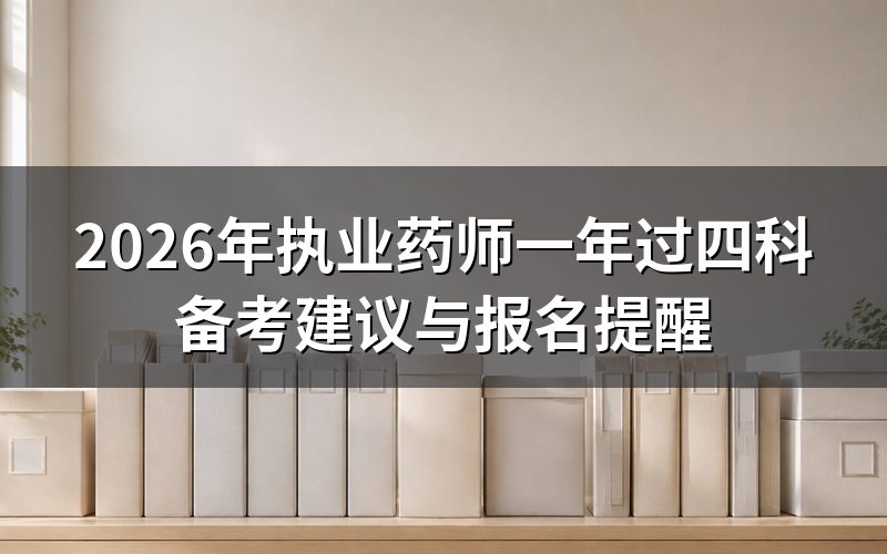 2026年执业药师报名时间与条件