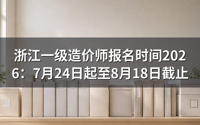 2026年浙江一级造价师报名时间是什么时候?