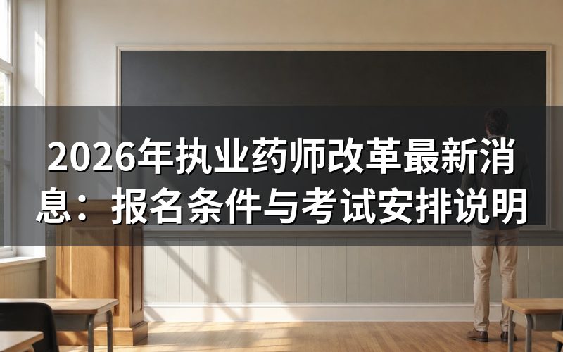 2026年执业药师改革到底改了哪些内容？