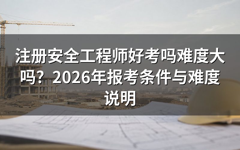 注册安全工程师到底难不难考？