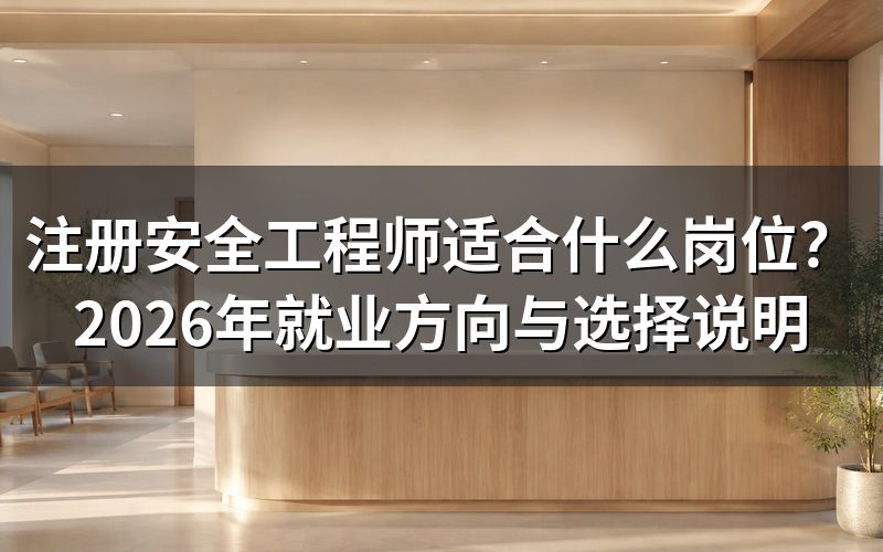 注册安全工程师主要适合哪些岗位?