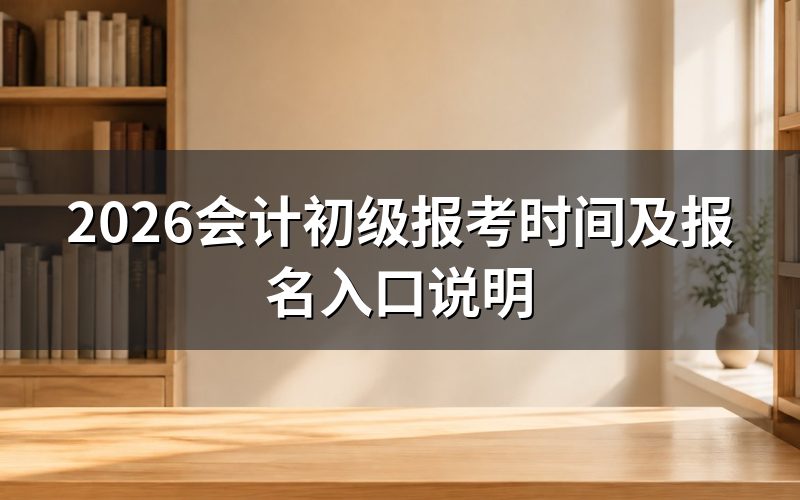 2026年初级会计报名和考试时间是什么时候?