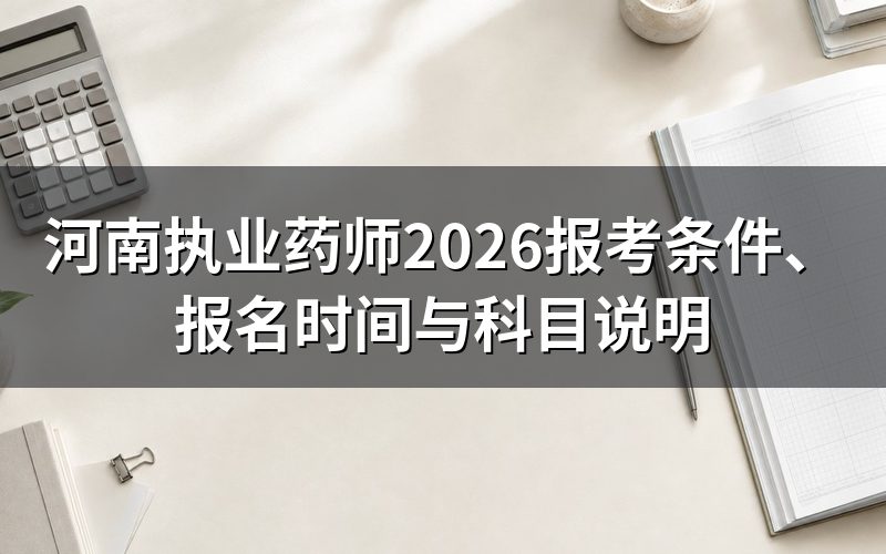 2026年河南执业药师什么时候报名和考试?