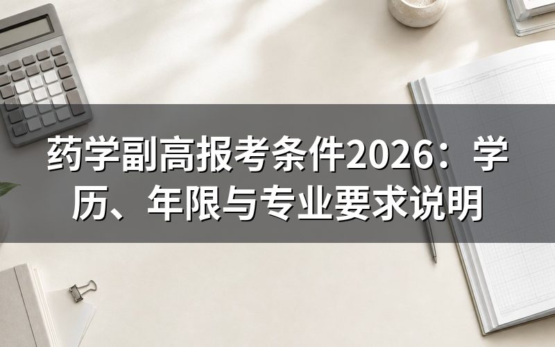药学副高报考条件一般包括哪些核心要求?