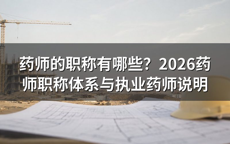 药师的职称具体有哪些层级?